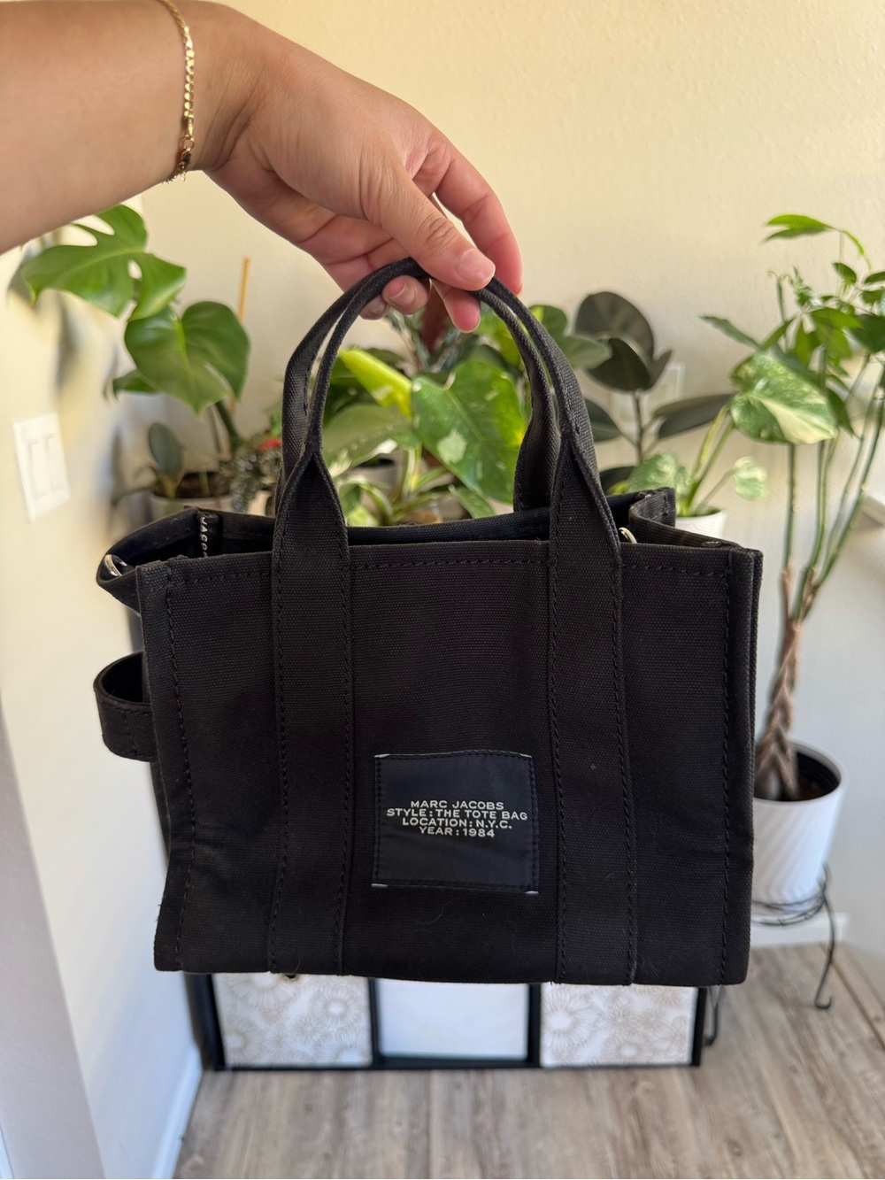 Marc Jacobs Black Canvas 'The Tote Bag' Mini Tote - Picture 2 of 2